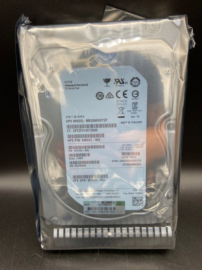 HPE 2TB 7200rpm SATA 3.5-inch 870072-B21 LFF SC SPCL HDD(846522-002)(870114)