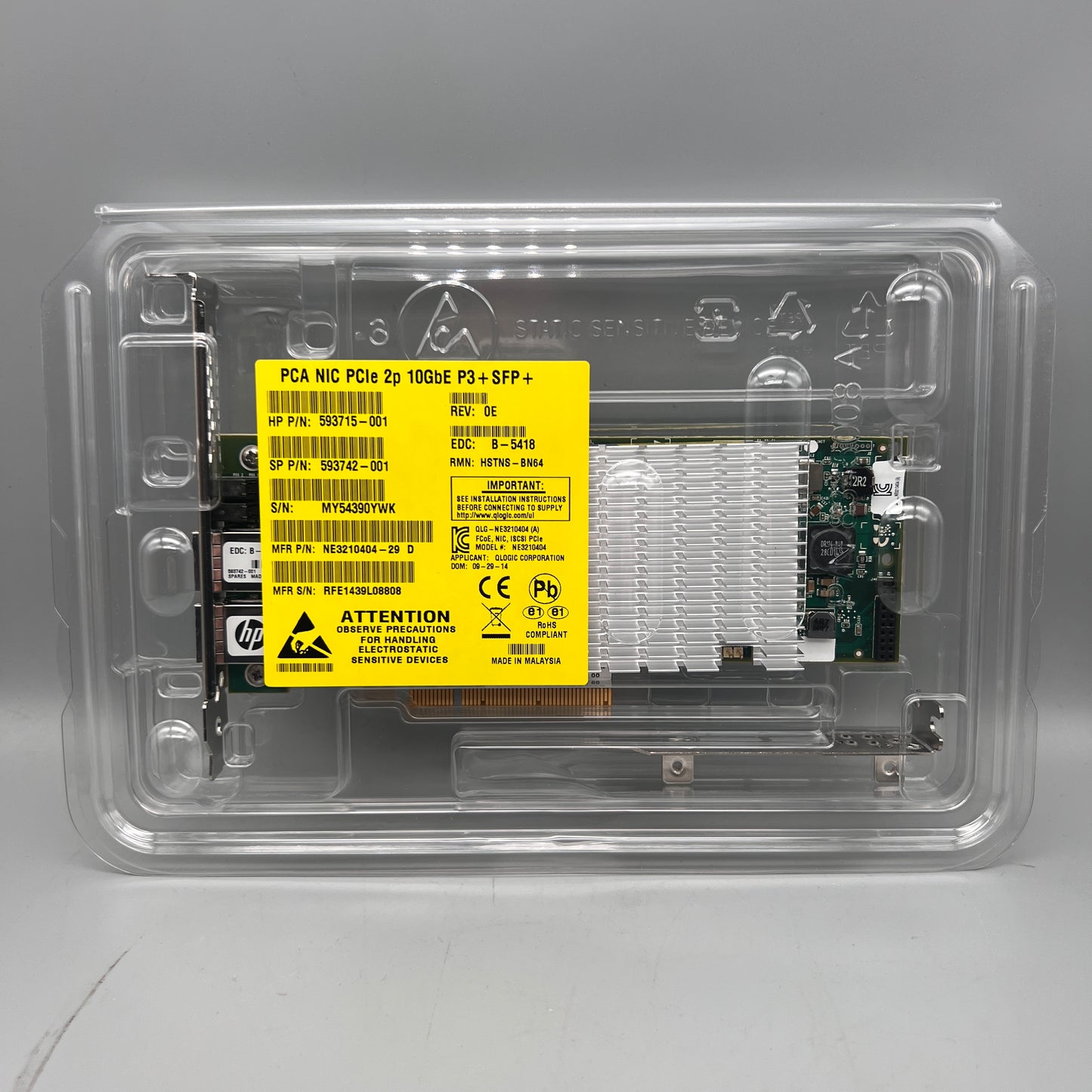 HP NC523SFP 10GbE 2Port Server Adapter 593715-001 593742-001 NE3210404 QLE3242