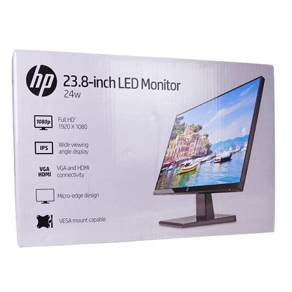 HP 23.8" 24w HDMI/VGA 1080p Widescreen LED IPS LCD Monitor (Black)