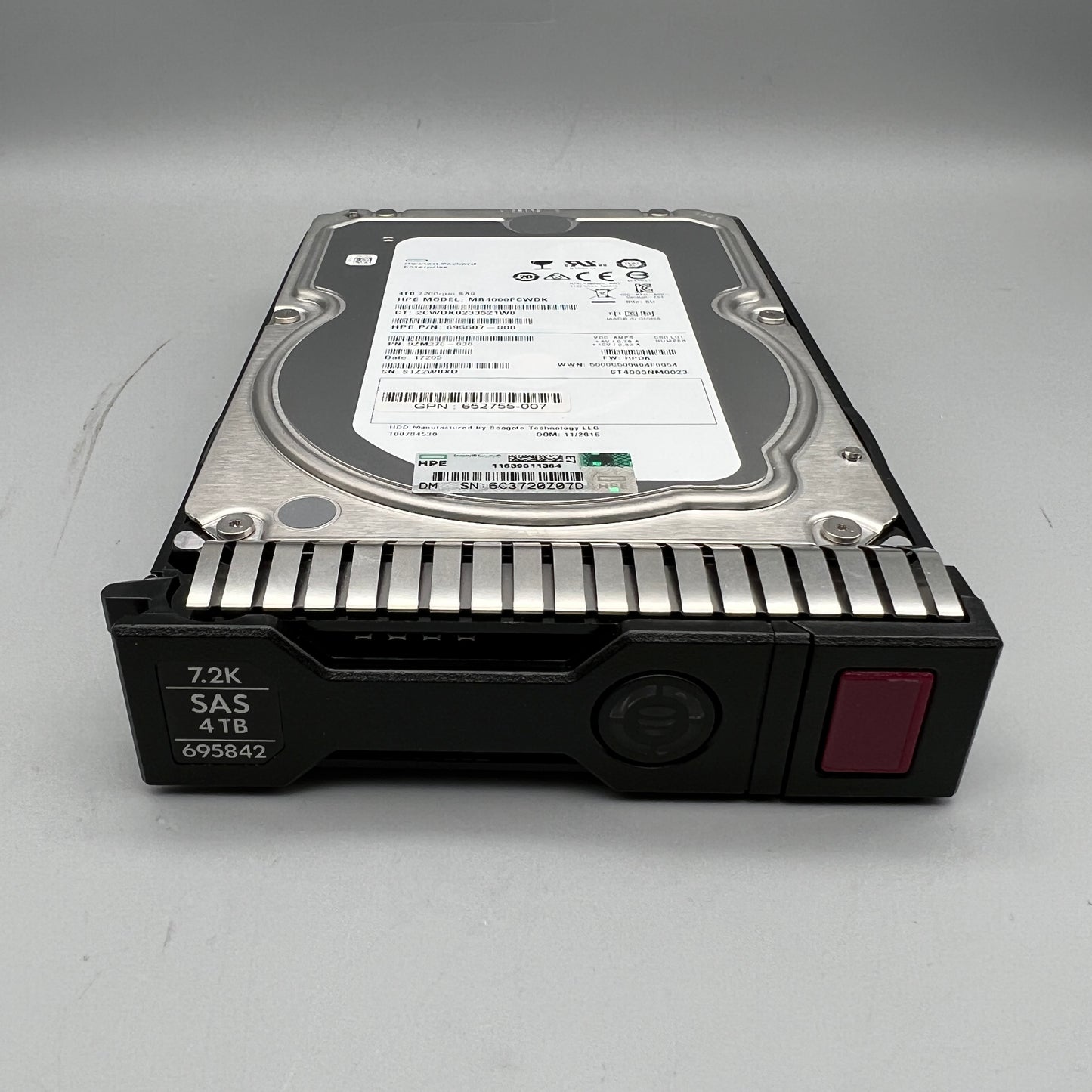 HPE 652755-007 4TB 7200RPM 3.5" DP SAS 6Gbps MDL Drive 695507-008 MB4000FCWDK