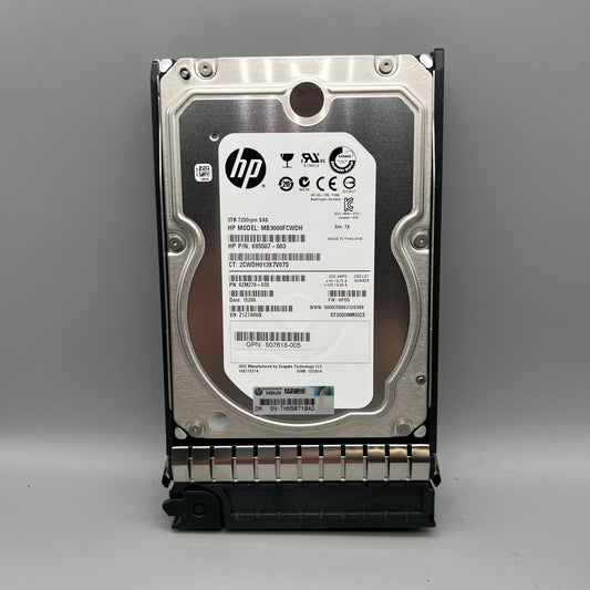 HP 3TB 7200rpm SAS 64MB Cache Hot Swap 6GB/s 507618-005 665507-003 625140-001