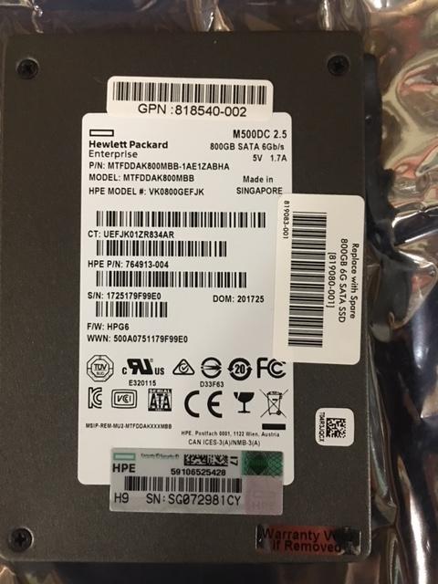 HP 818540-002 800GB SSD 2.5" SATA