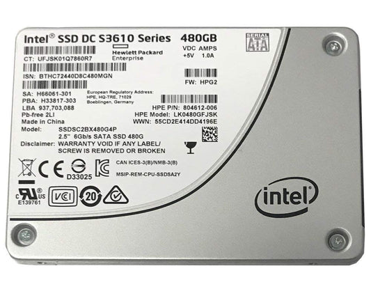 HP 804612-006 Intel DC S3610 Series 480GB 2.5-inch 7mm SATA III MLC (6.0Gb/s)