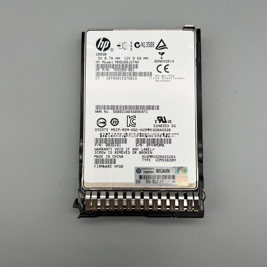 HP 200GB 12Gb/s SAS SSD 2.5" with tray SCSI Hot-Swap 779164-B21 765289-001 780430