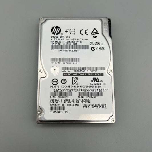 HP 900GB 10K SAS Dual Port SFF No Tray 0B26029 641552-004 507129-018