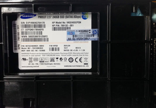 789166-001, 789132-001 ASSY, DBLK 240G 6G SATA VE SCC PLP-SAM PM853T SSD