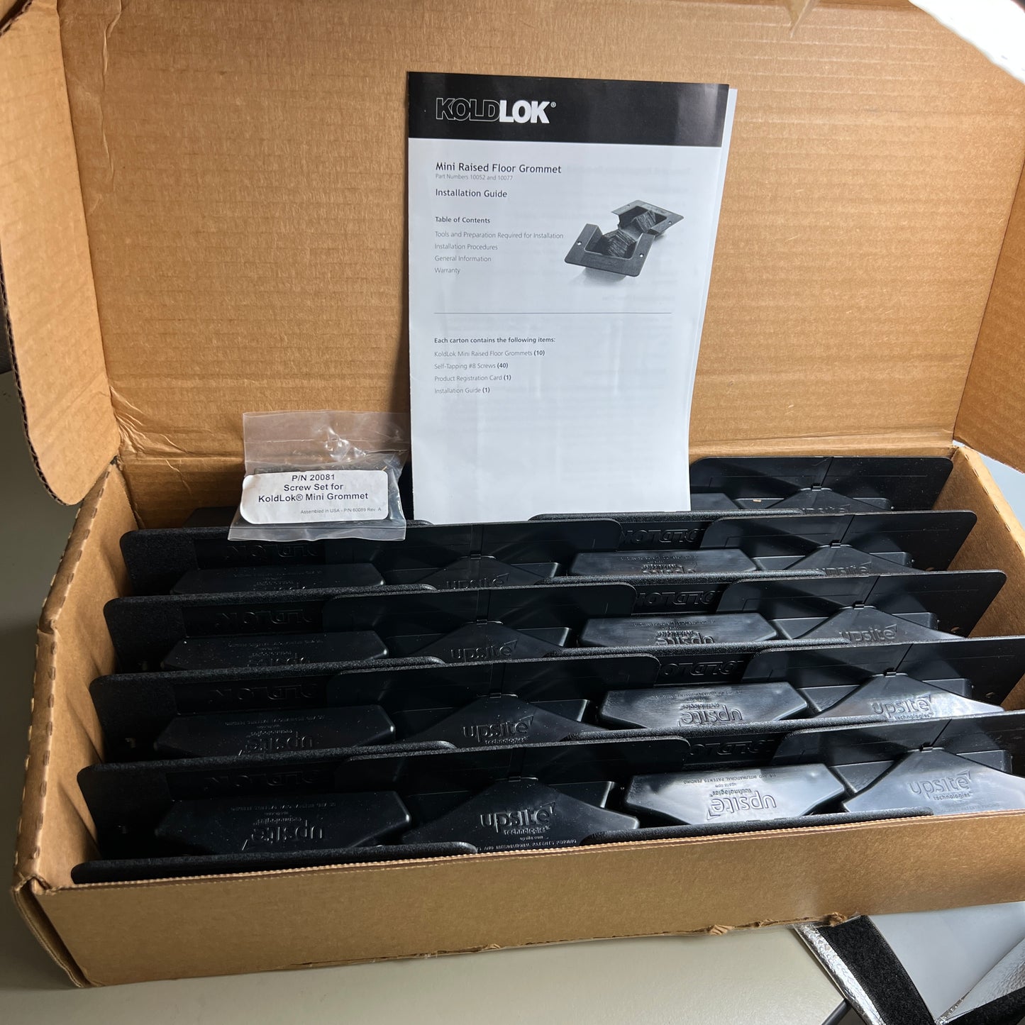 UPSITE KoldLok 10077 Mini Raised Floor Grommet - 10 Packs
