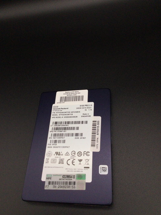 870667-001 HP G8-G10 240-GB 6G 2.5 SATA RI SSD 875515-005
