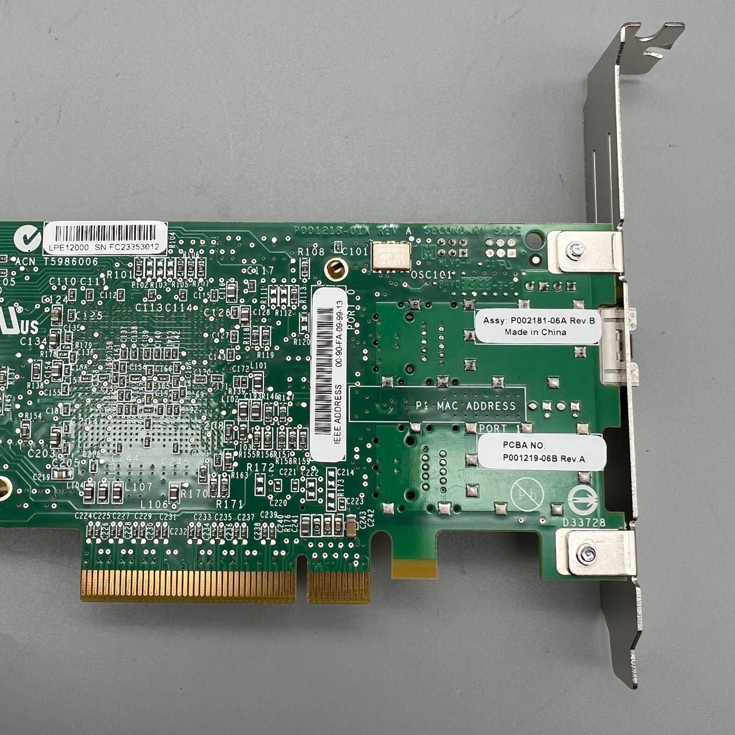 HP AJ762-63002 Single-Port 8Gbps Fiber Channel PCI-E Host Bus Network Adapter