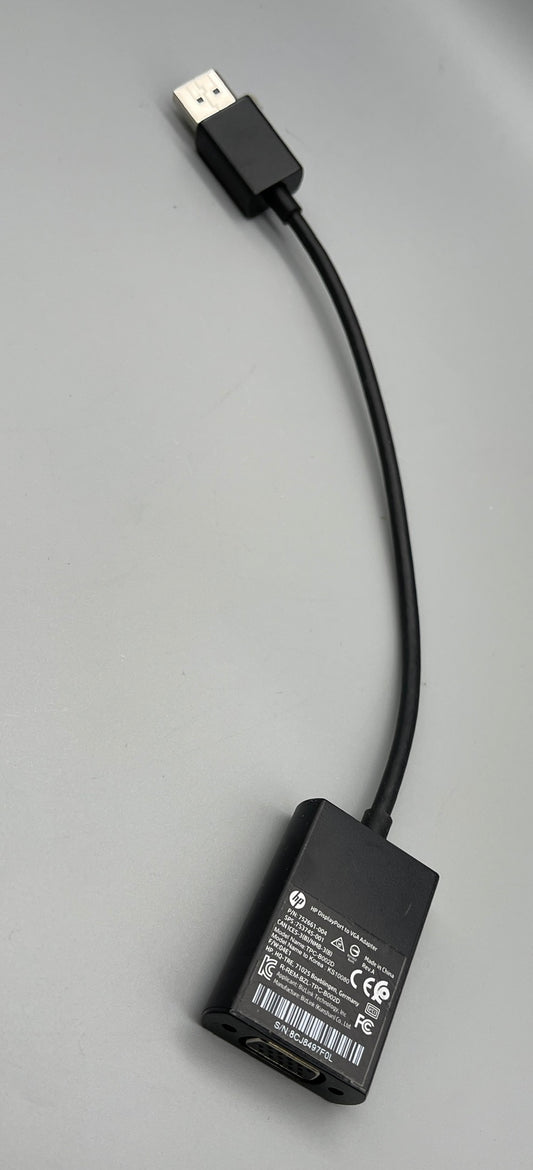 HP 753745-001 DisplayPort to standard VGA video connector cable assembly used