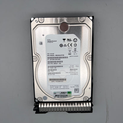HP 2TB 7.2K 12Gbps SAS 3.5" HDD w/tray G8-G10 818369-001 846523-002 MB2000JVYZN