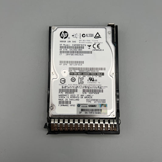 HP 900GB 10k SAS 6Gb/s 2.5" SFF with Hot-Plug tray 641552-004 507129-018 653971