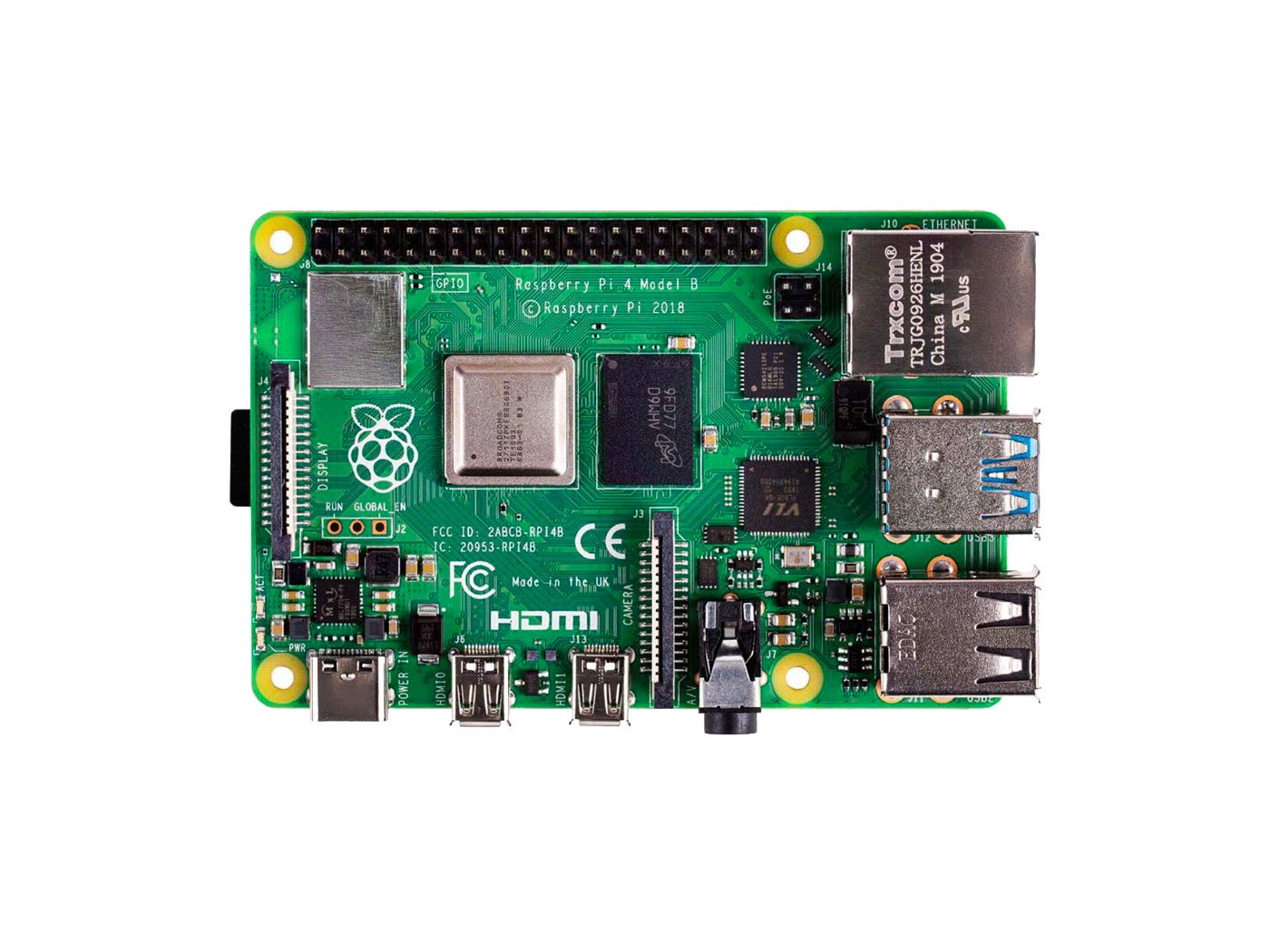 Raspberry Pi 4 Model B 2019 Quad Core 64 Bit WiFi Bluetooth (4GB)-open box