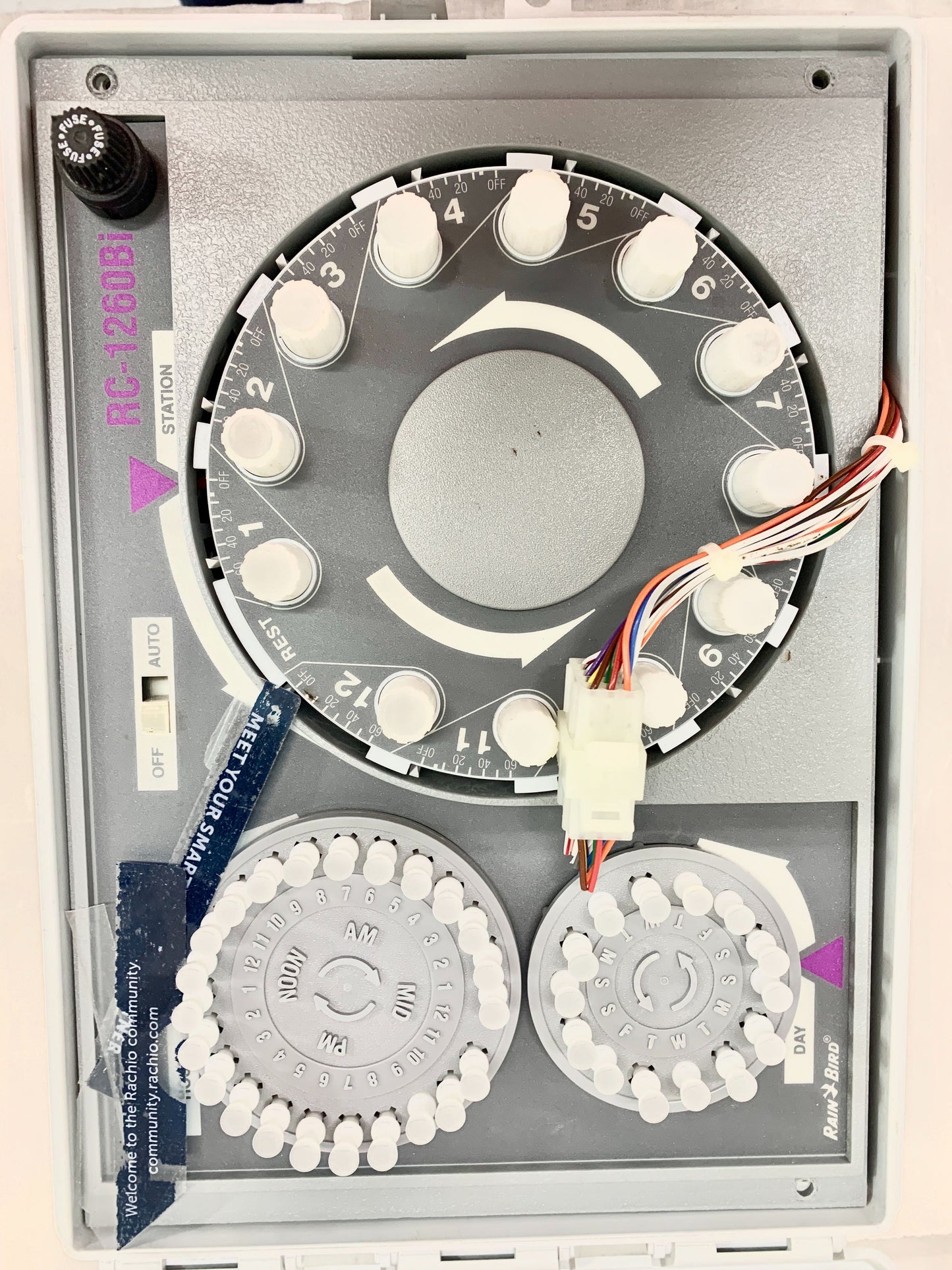 Rain Bird RC-1260Bi Irrigation Timer Controller -Transformer 12 Station used