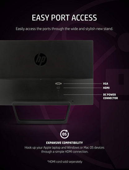 HP Pavilion 22cwa 21.5-Inch Full HD 1080p IPS LED Monitor, Tilt, VGA and HDMI (T4Q59AA) - Black used, Grade A