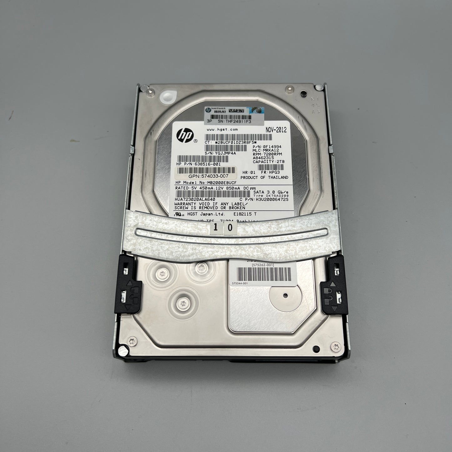 HP 574033-007 2TB 7200RPM 3.5INCH SATA-II MIDLINE with quick release tray MB2000EBUCF