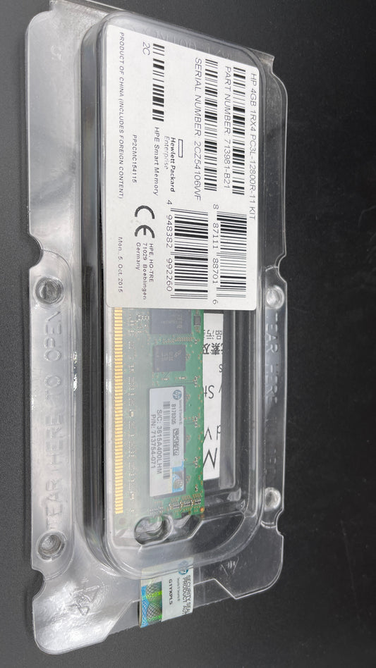 HP 4 GB (1 x 4 GB) - SDRAM  DDR3-1600/PC3-12800 - Registered - DIMM 713981-B21