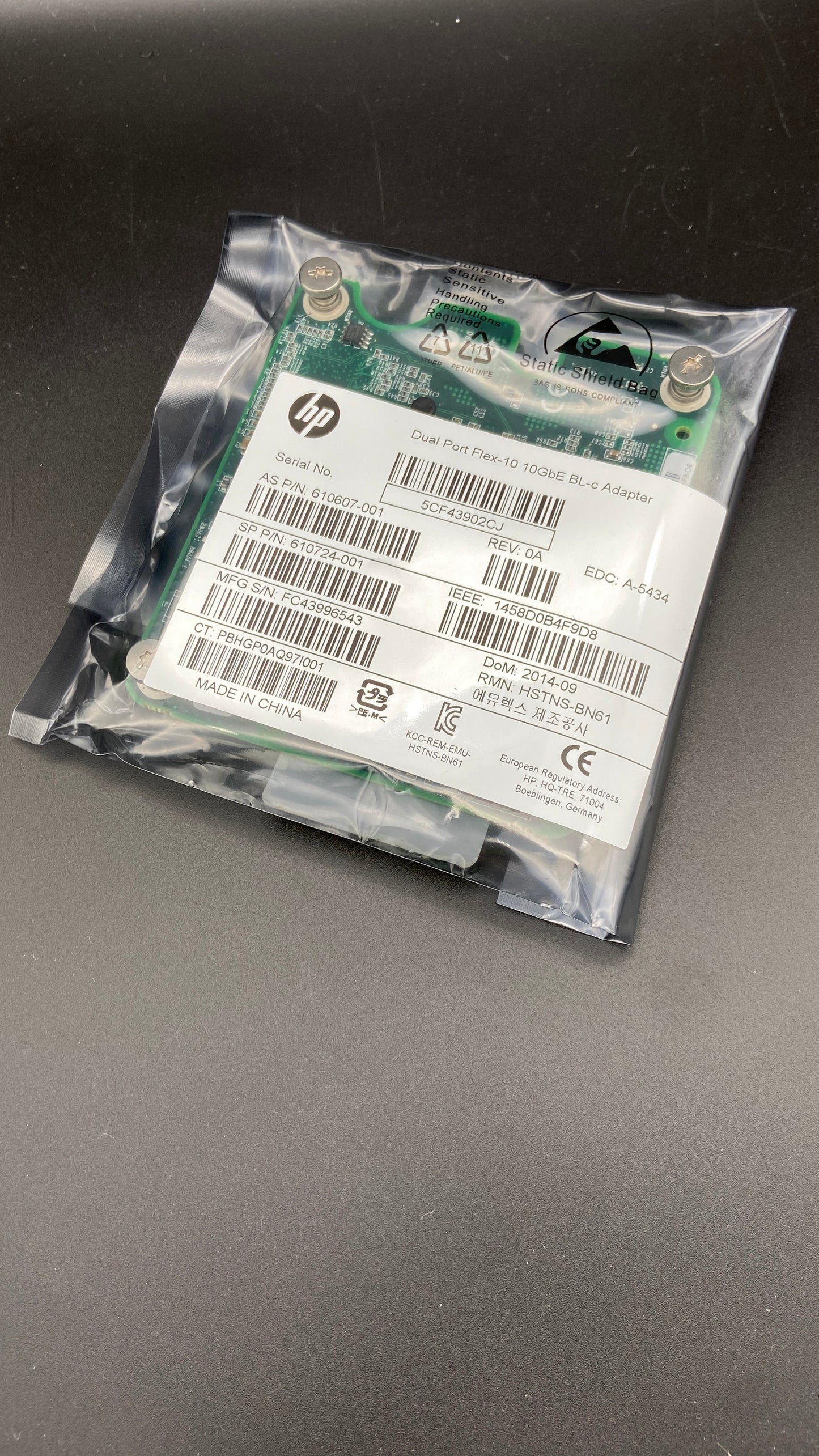 HP 610601-001 Dual Port Flex-10 10GbE BL-c Adapter 610724-001