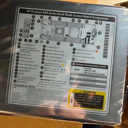 HP OEM ProLiant BL460c Gen8 Blade Server Blade MCS 2012 1A P\N:C0G15A
