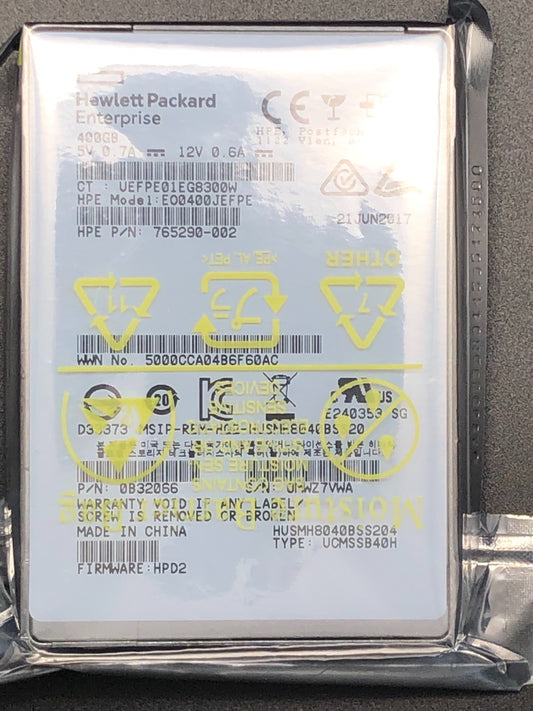 HITACHI HUSMH8040BSS204 HPE EO0400JEFPE 400GB 2.5" SAS SSD 765290-002 0B32066
