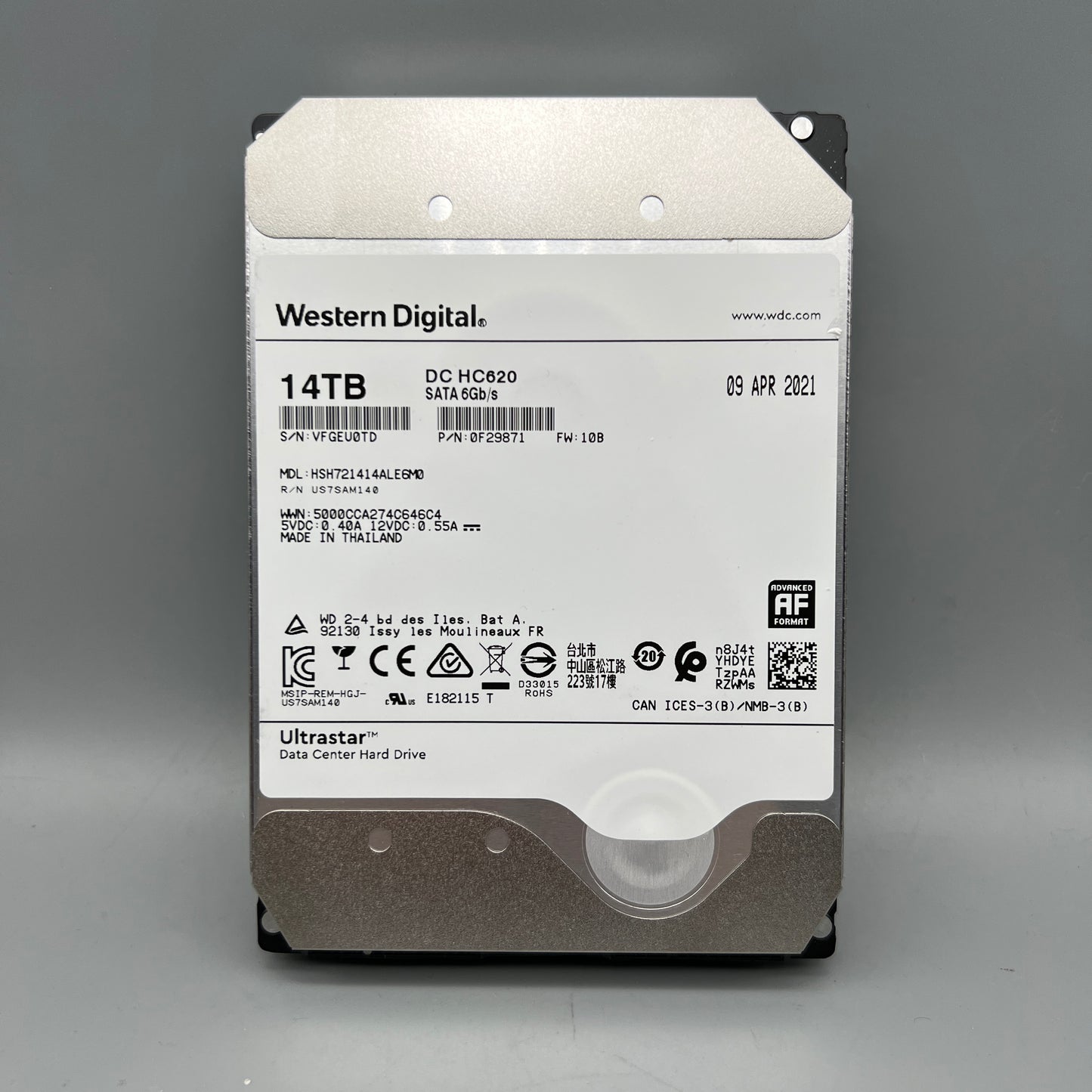 WD HGST 14TB DC HC620 Hs14 Ultrastar "Host-Managed SMR" HDD SATA 6Gbps 512M 3.5"