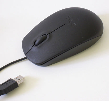 New Genuine DELL 09RRC7 MS111-L Optical USB WIRED Scroll Mouse mice Look Black