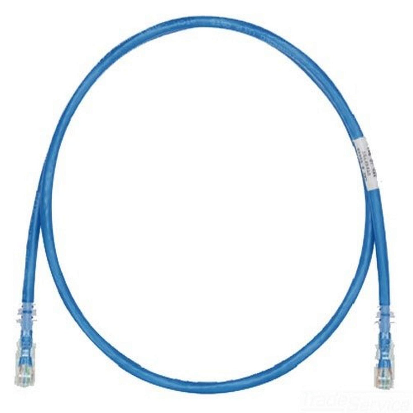 Panduit UTPSP7BUY Category-6 8-Conductor Strain Relief Clear Boot Patch Cord, 7-Feet, Blue