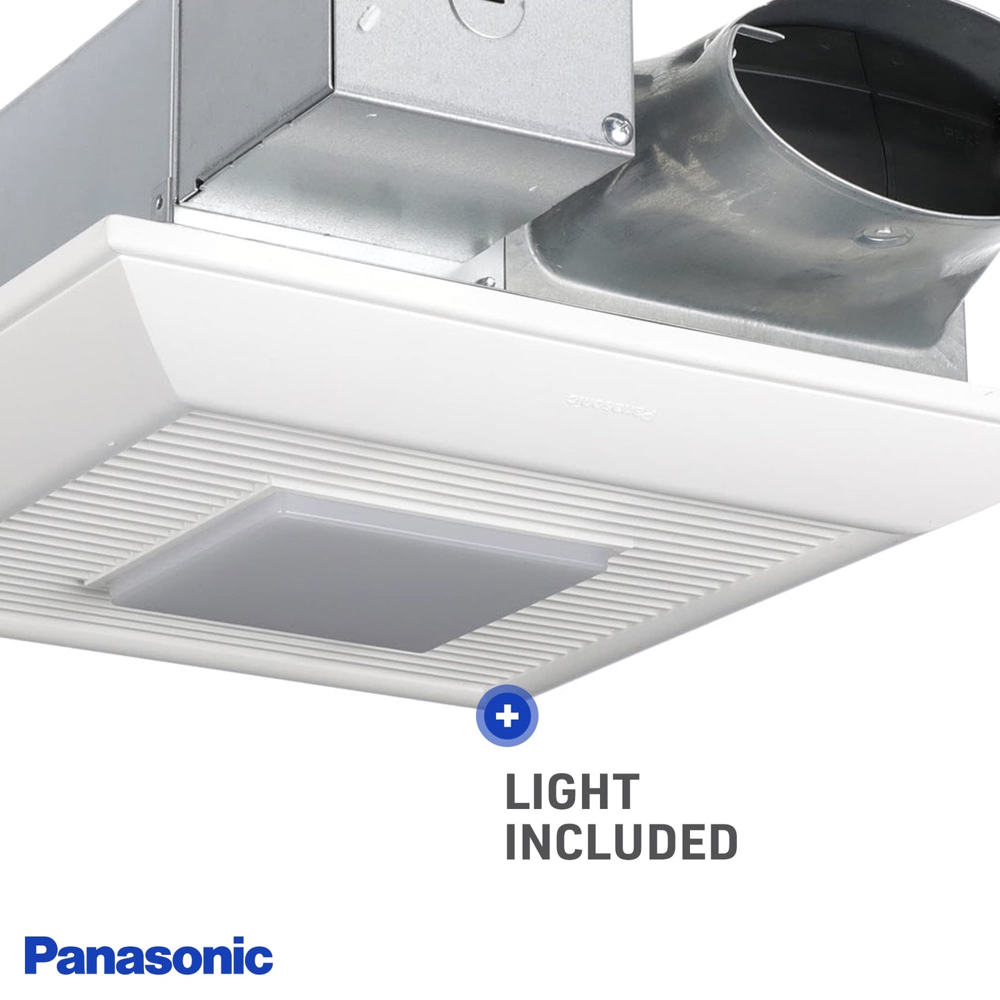 Panasonic FV-0510VSL1 WhisperValue DC Ventilation Fan - Energy-Saving Bathroom Fan with LED Light - 50-80-100 CFM open box