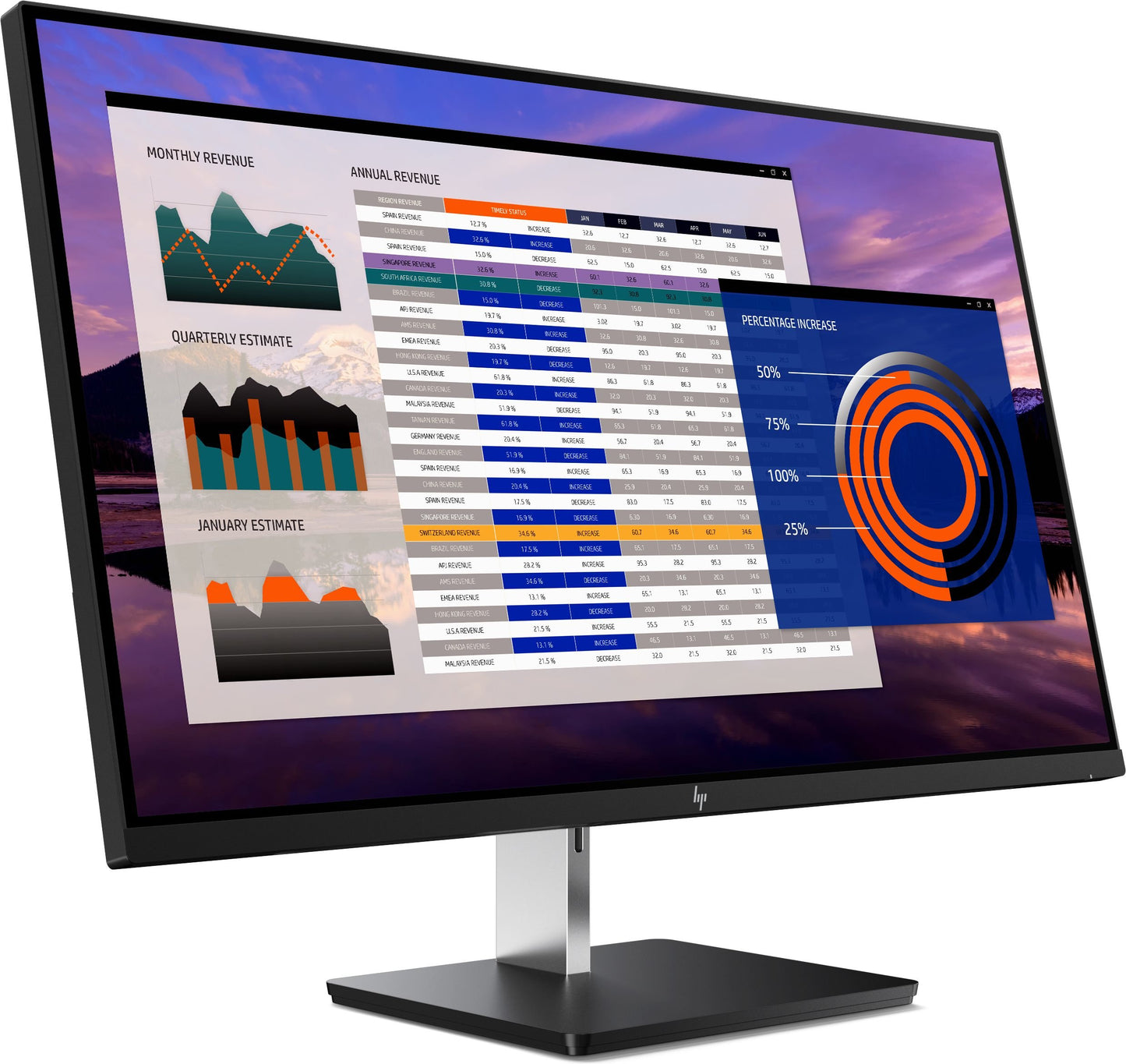 HP EliteDisplay S270n  LED-Backlit LCD Monitor 27" Black/Silver (2PD37A8#ABA) used Grade B