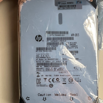 HP 6TB 7.2K SAS 6G HotPlug 3.5" Large Form Factor Lff Mid 780665-001 758413-001