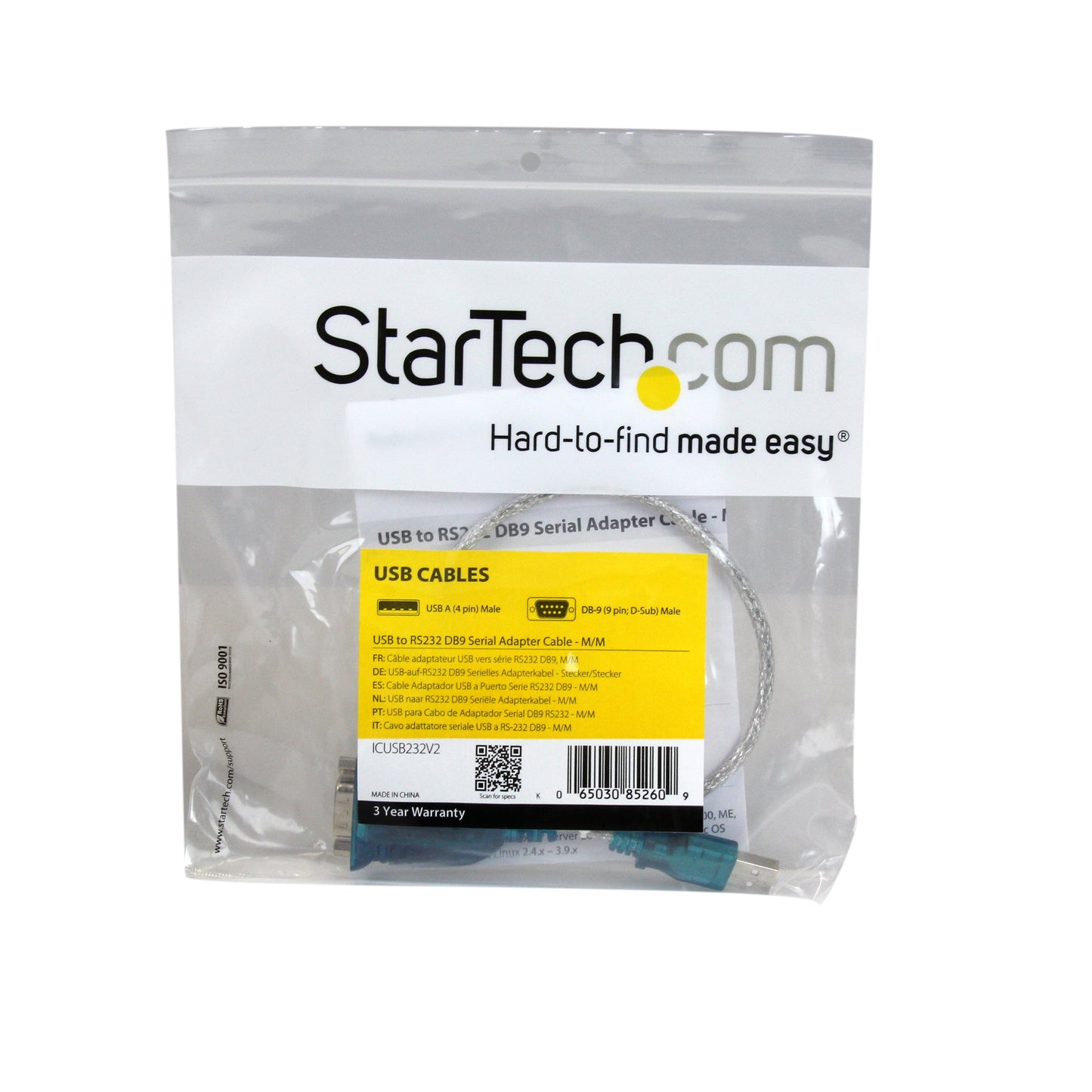 StarTech1 Port USB to Serial RS232 Adapter - Prolific PL-2303 - USB to DB9