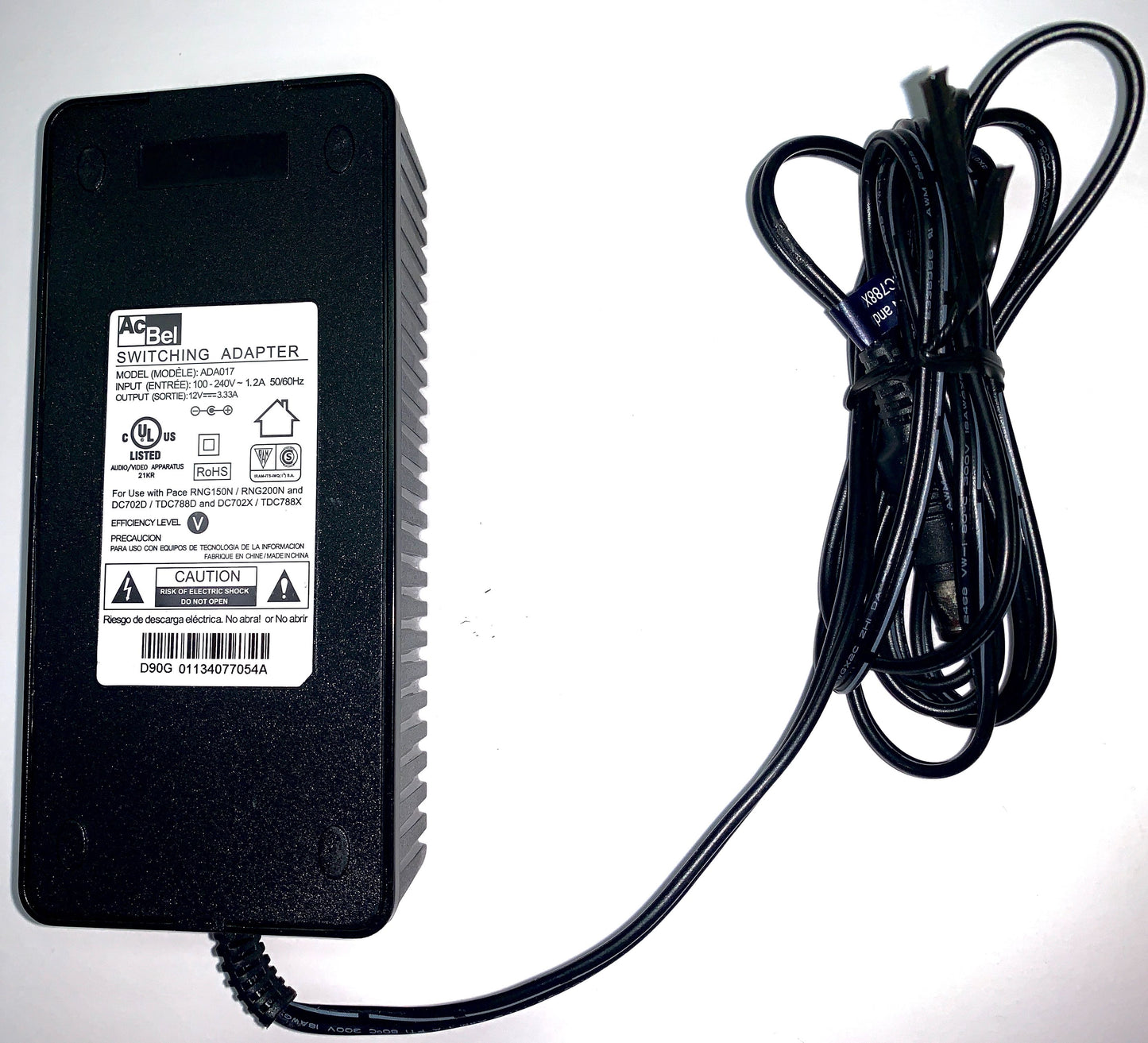 Genuine AcBel ADA017 12V 3.33A AC Adapter Power Supply  Used