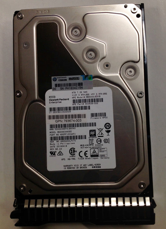 HP 793674-003 Hard Drive SAS-12GBPS 6TB-7.2K RPM