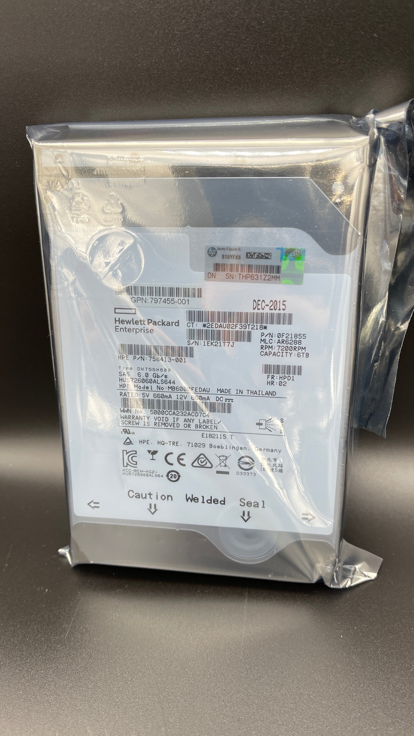 797455-001 - HP 6TB 7200RPM SAS 6Gb/s 3.5-inch Hard Drive 758413-001
