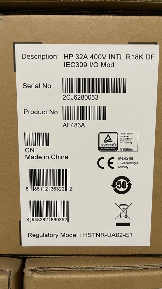 HPE AF483A 32A 400V ThreePhaseInternal R18000 DirectFlow UPS IEC309 I/O module