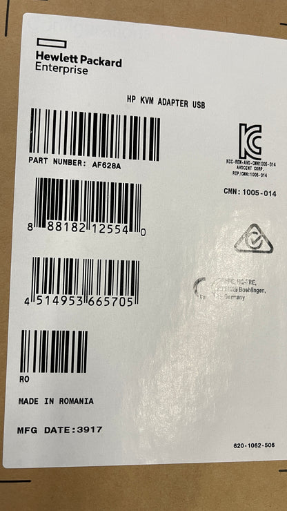 Hewlett-Packard AF628A  KVM Console USB Interface Adapter 1 Computer(s) - 1 x Network (RJ-45) - 1 x USB - 1 x VGA