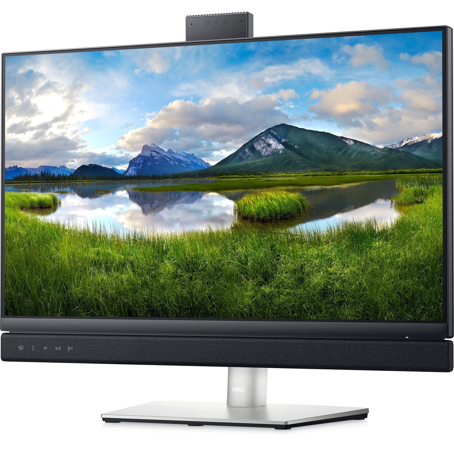 Dell 24, HD Video Conferencing Monitor - C2422HE with POP-UP 5MP IR Camera Dual 5W Integrated Speakers and a Dedicated Microsoft Teams Button,Gray used Grade A