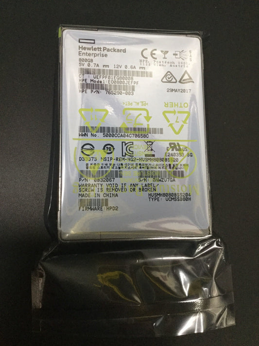 765290-003 HP 800GB SAS 12GBPS Write Intensive Hot Plug Sff 2.5 SSD