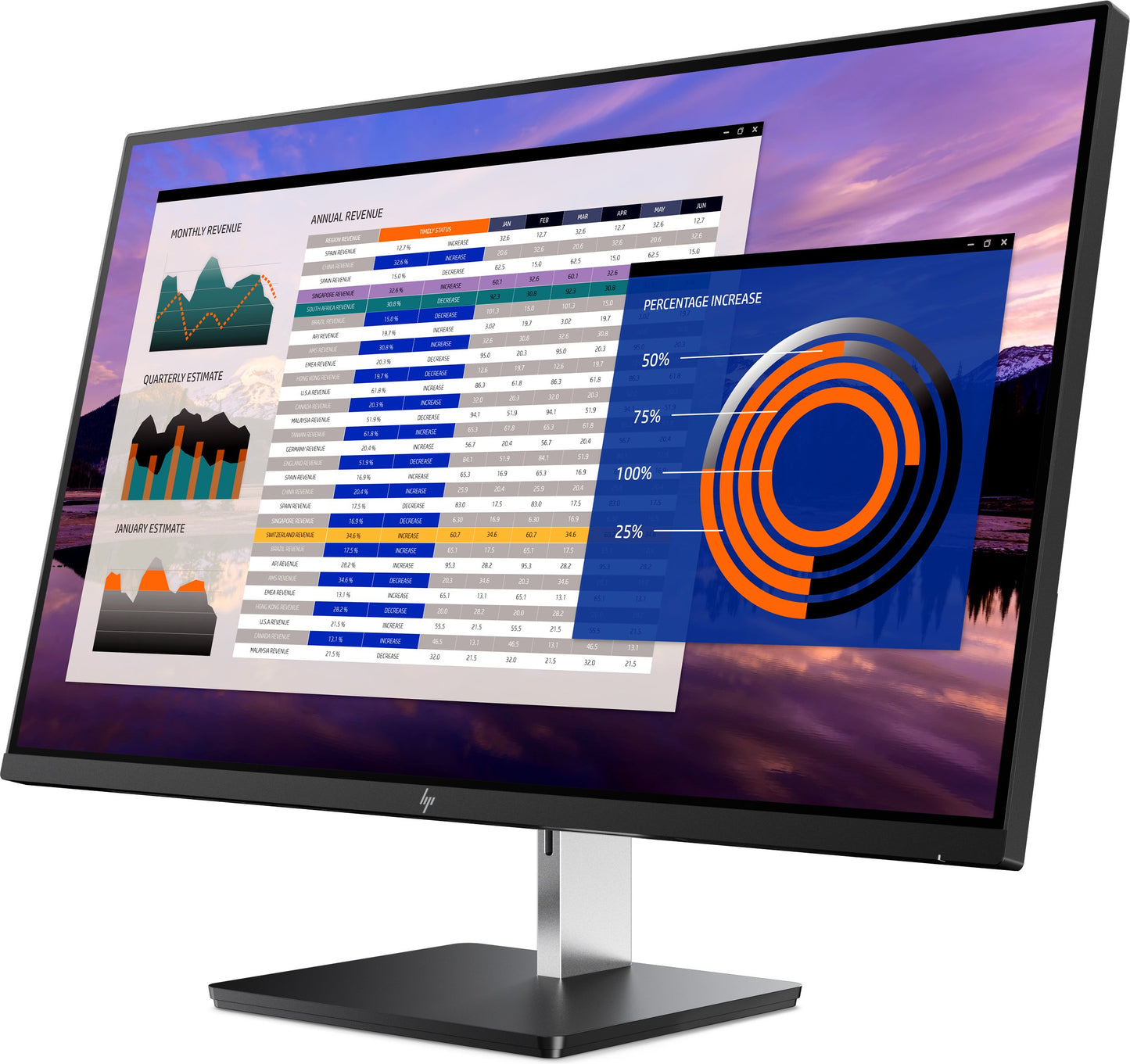 HP EliteDisplay S270n  LED-Backlit LCD Monitor 27" Black/Silver (2PD37A8#ABA) used Grade B
