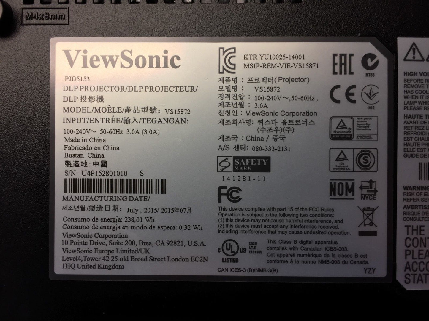 ViewSonic LightStream PJD5153 Projector Used