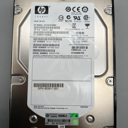 HP 450GB 15K SAS 3.5" With Tray Hot-Plug Dual Port 652617-001 516810-002 653951