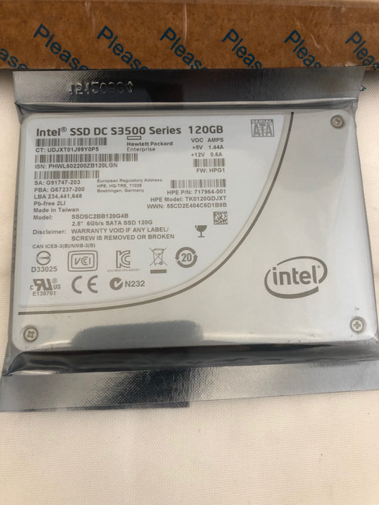 HP 717964-001 HP 120GB 6G SATA VE SFF 2.5IN SC SSD HARD DRIVE