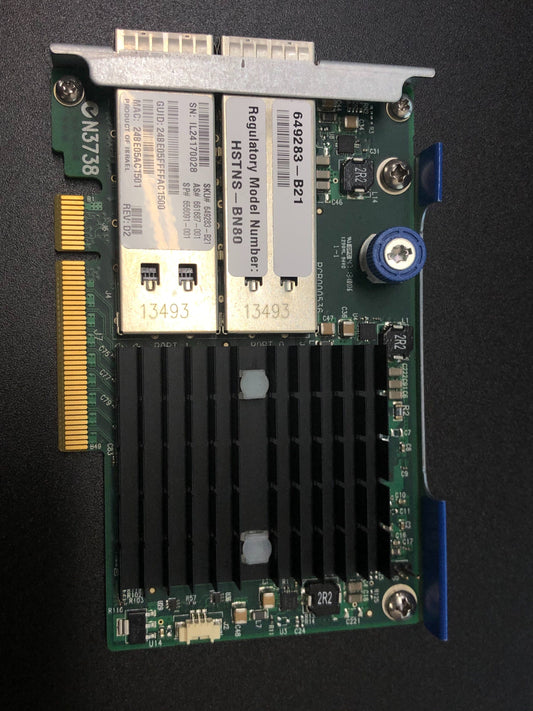 HP 656091-001 QDR/EN 10GB DUAL PORT 544FLR-QSFP ADAPTER - 649283-B21, 661687-001