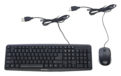 Verbatim Slimline Corded USB Keyboard and Mouse-Black -open box