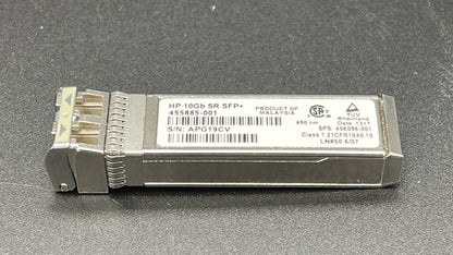 HP 455885-001 10GB SR SFP+ Optical Gigabit Ethernet Transceiver used