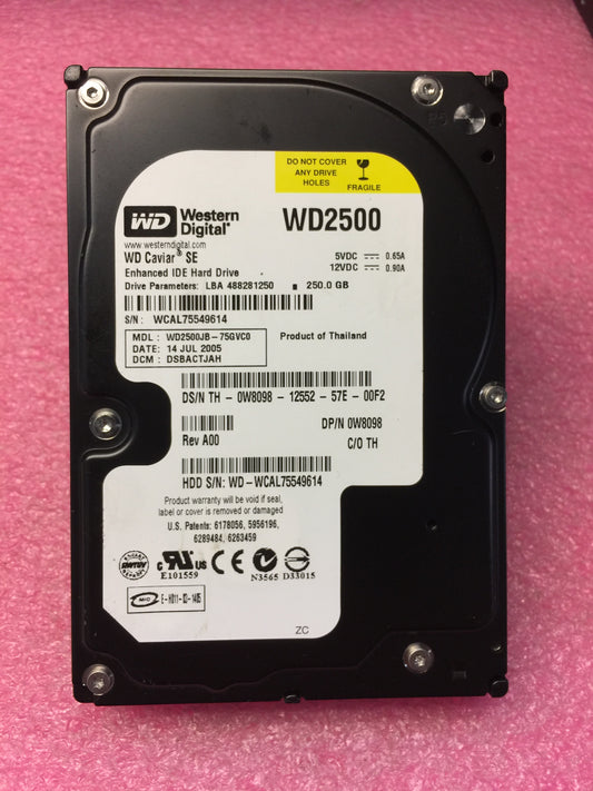 Western Digital WD2500JB-75gvc0 250GB UDMA/100 7200RPM 8MB IDE HDD