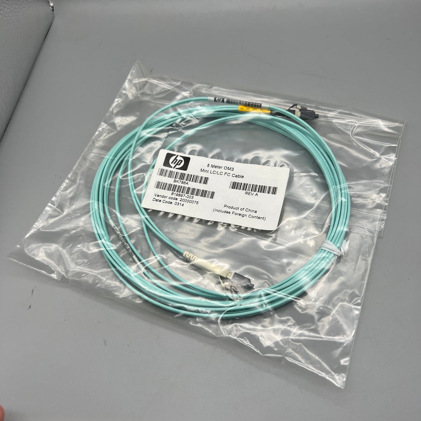 HP BK762A 5M 16.4ft OM3 Mini LC/LC Fiber Optical Network Cable PN#619897-003