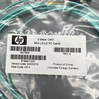 HP BK762A 5M 16.4ft OM3 Mini LC/LC Fiber Optical Network Cable PN#619897-003