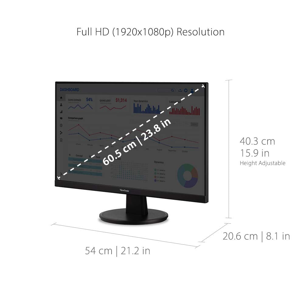 ViewSonic VA2447-MH 24 Inch Full HD 1080p Monitor used Grade B