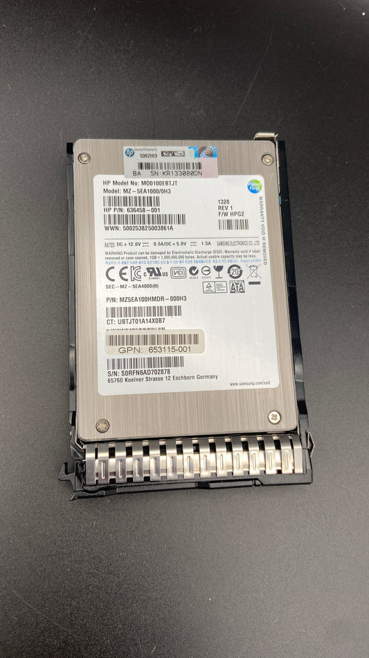 HP 636458-001 653115-001 HP 100GB MLC SSD 2.5' SFF SATA SC Hard Drive